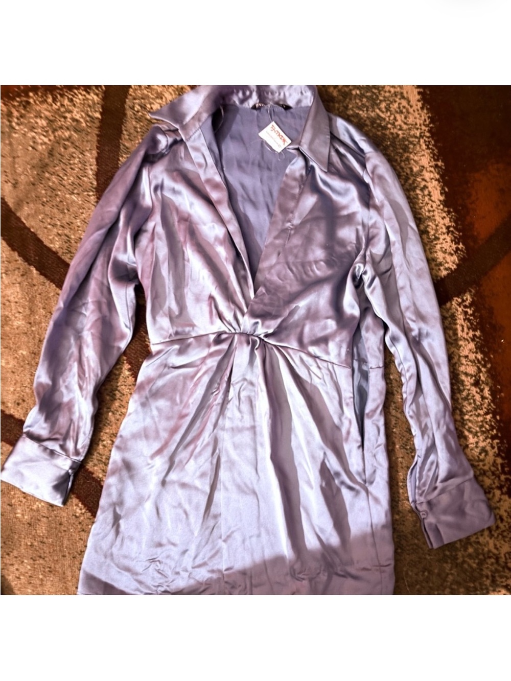Zara Lavender Satin Twist-Front Sleep Shirt / dress 👗